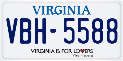 VA license plate VBH5588