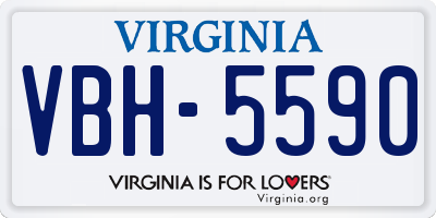 VA license plate VBH5590
