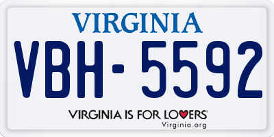 VA license plate VBH5592
