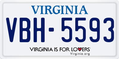 VA license plate VBH5593