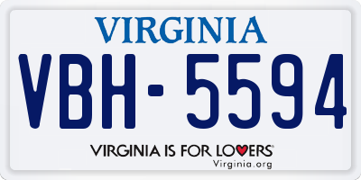 VA license plate VBH5594