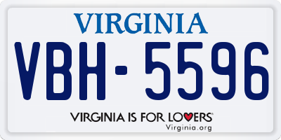 VA license plate VBH5596