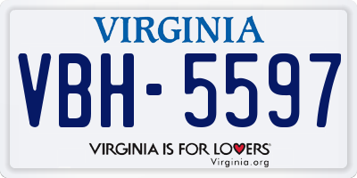 VA license plate VBH5597