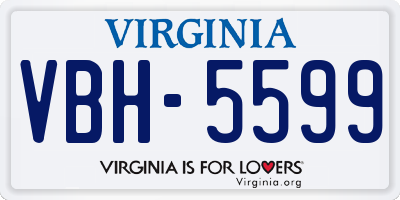VA license plate VBH5599