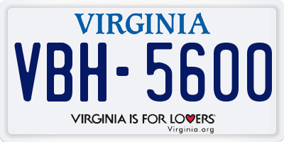 VA license plate VBH5600