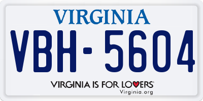 VA license plate VBH5604