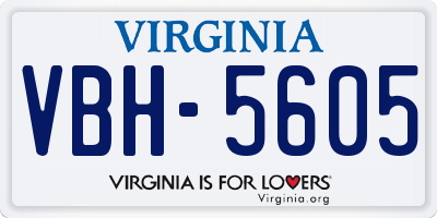 VA license plate VBH5605