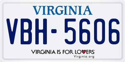 VA license plate VBH5606