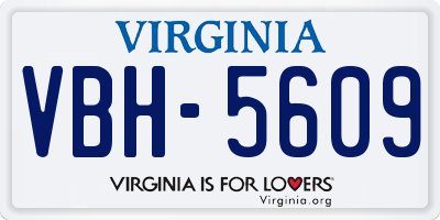 VA license plate VBH5609