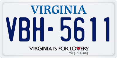 VA license plate VBH5611