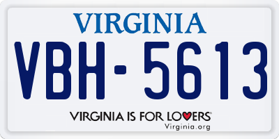 VA license plate VBH5613