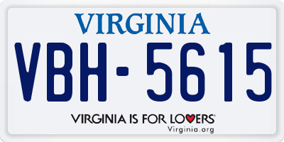 VA license plate VBH5615