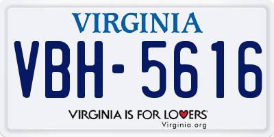 VA license plate VBH5616