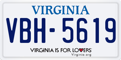 VA license plate VBH5619