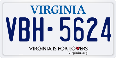 VA license plate VBH5624