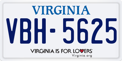VA license plate VBH5625