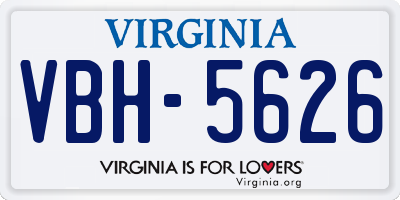 VA license plate VBH5626