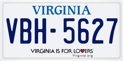 VA license plate VBH5627