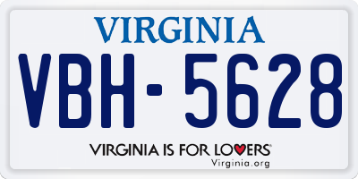 VA license plate VBH5628
