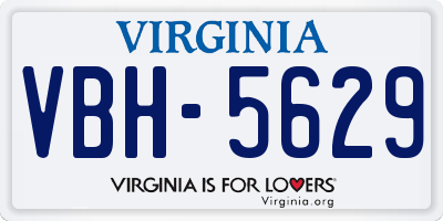 VA license plate VBH5629