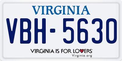 VA license plate VBH5630