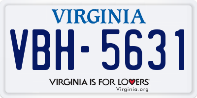 VA license plate VBH5631