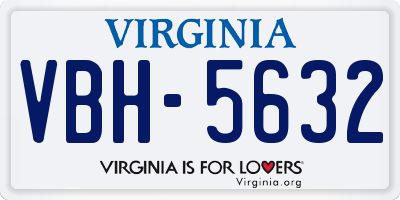 VA license plate VBH5632