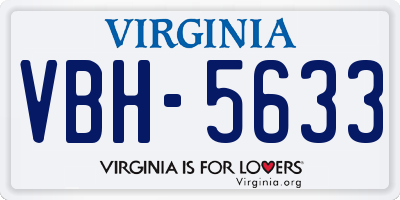 VA license plate VBH5633