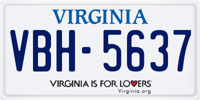 VA license plate VBH5637