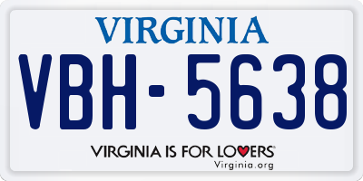VA license plate VBH5638