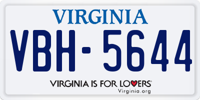 VA license plate VBH5644