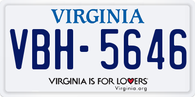 VA license plate VBH5646