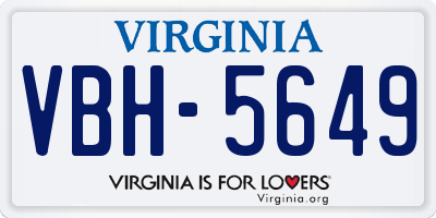 VA license plate VBH5649