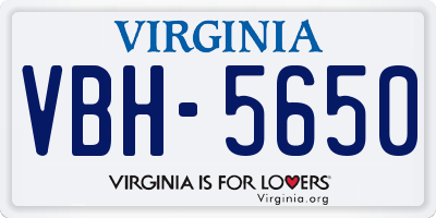 VA license plate VBH5650