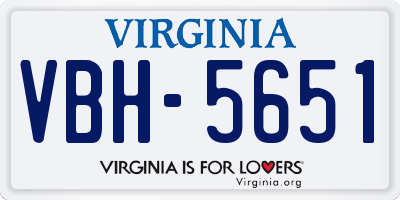 VA license plate VBH5651