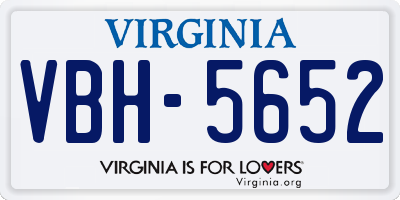 VA license plate VBH5652