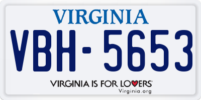 VA license plate VBH5653