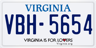 VA license plate VBH5654