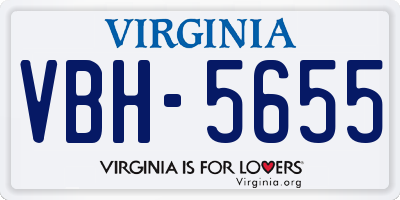 VA license plate VBH5655