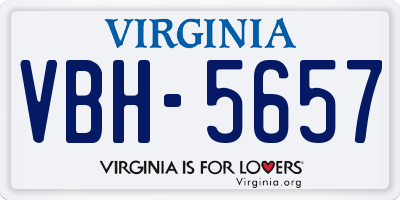 VA license plate VBH5657