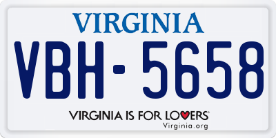 VA license plate VBH5658