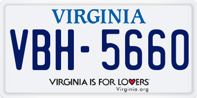 VA license plate VBH5660