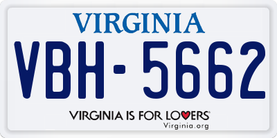 VA license plate VBH5662