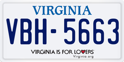 VA license plate VBH5663