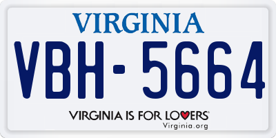 VA license plate VBH5664