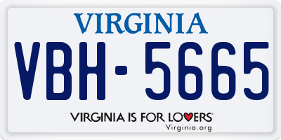 VA license plate VBH5665