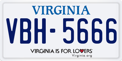 VA license plate VBH5666
