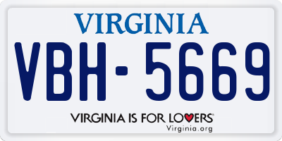 VA license plate VBH5669