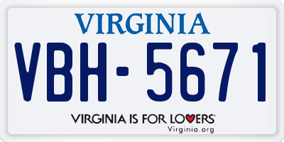 VA license plate VBH5671