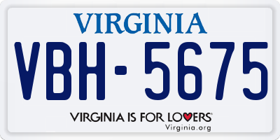 VA license plate VBH5675